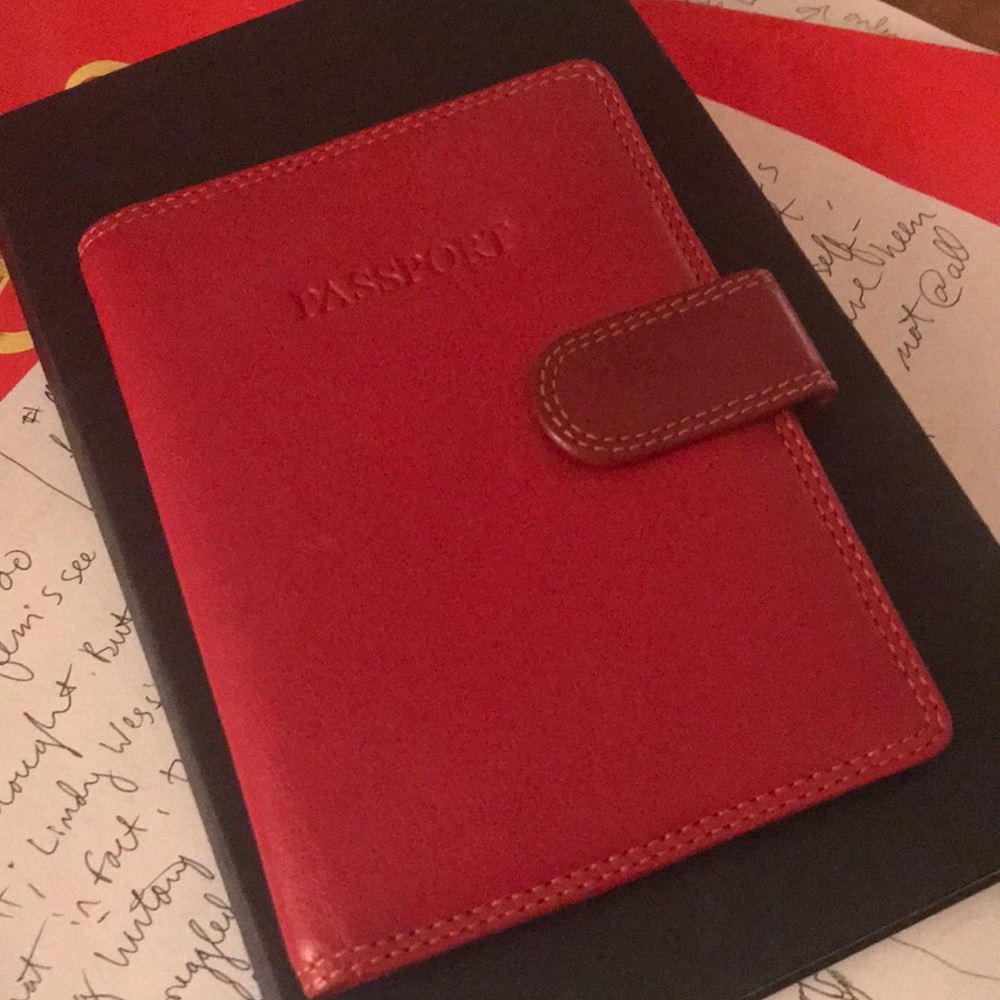 Visconti red leather passport holder/wallet